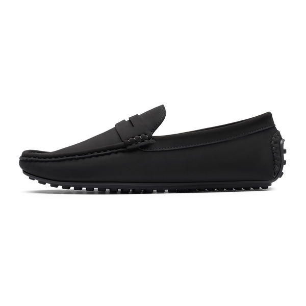 Men's Classic Moc Toe Suede Penny Loafers - BLACK - 2
